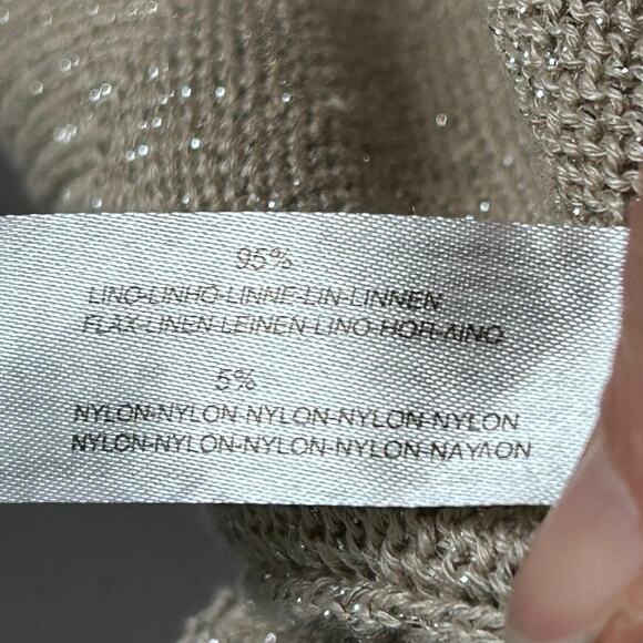 Massimo Dutti sweater Large lightweight linen belted v-neck blouson minimalist - Picture 13 of 14